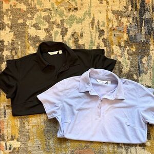 Lady Hagen Polo Shirt Set - Black and Light Purple